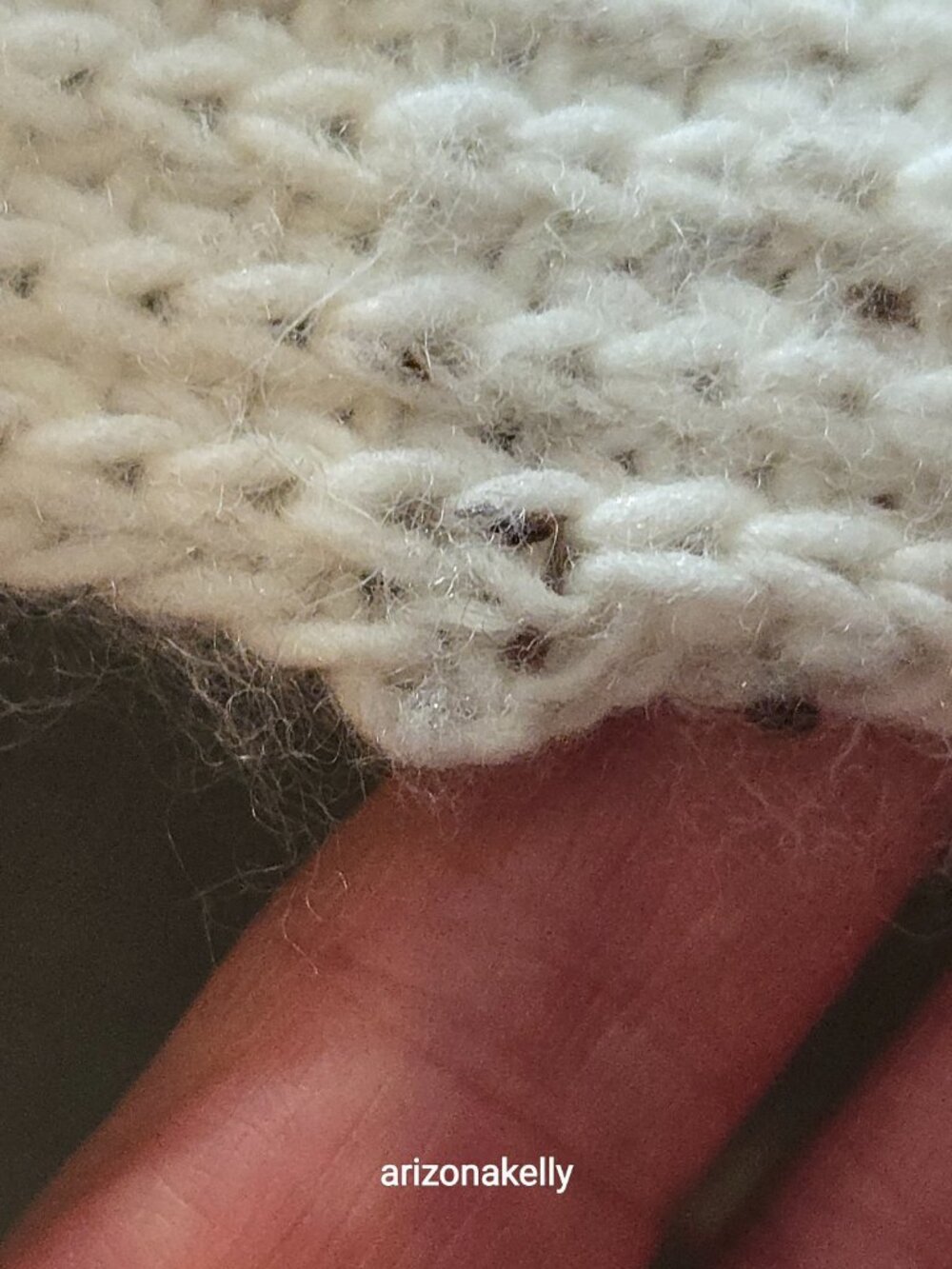 Garnet Hill Cashmere Ribbed Scarf Speckled Oatmeal *FLAW* - Picture 5 of 12